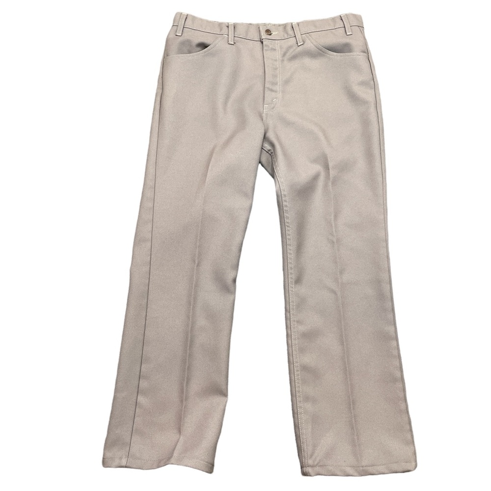 VTG Levi's Pleated Polyester Pants Men's 38 x 30 Gray Made In USA Excellent